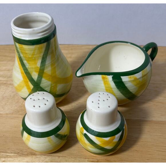 Vernonware Gingham Hand-Painted Creamer & S&P Shakers Set – California USA - Picture 1 of 13